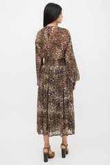 Nili Lotan Silk Semi-Sheer Printed Dress
