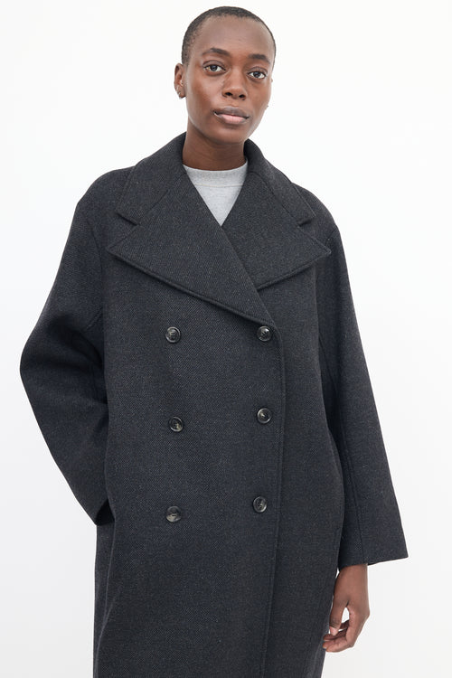 Teurn Dark Grey Double Breasted Coat