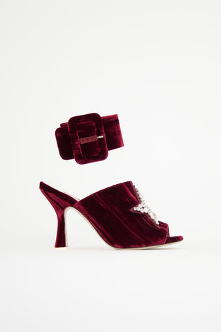 The Attico Velvet Debbie Mule