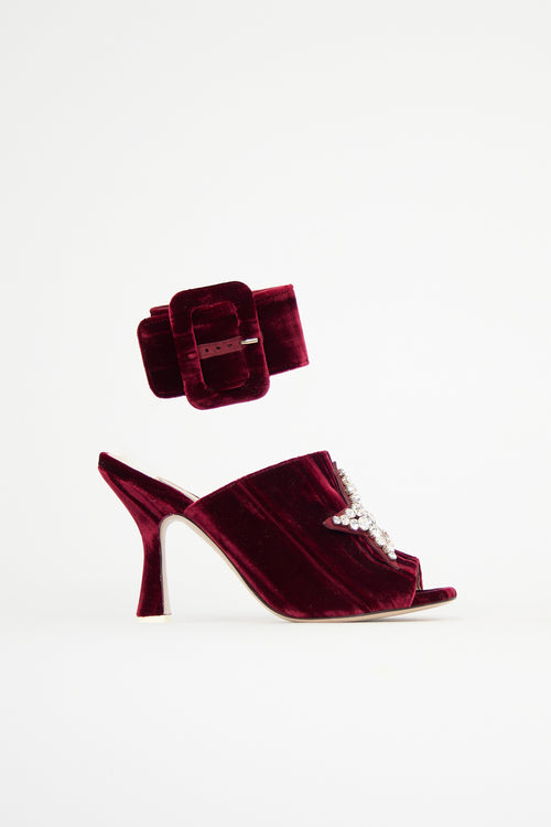 The Attico Velvet Debbie Mule
