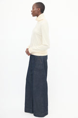 The Row Cream Merino Wool & Cashmere Caya Top
