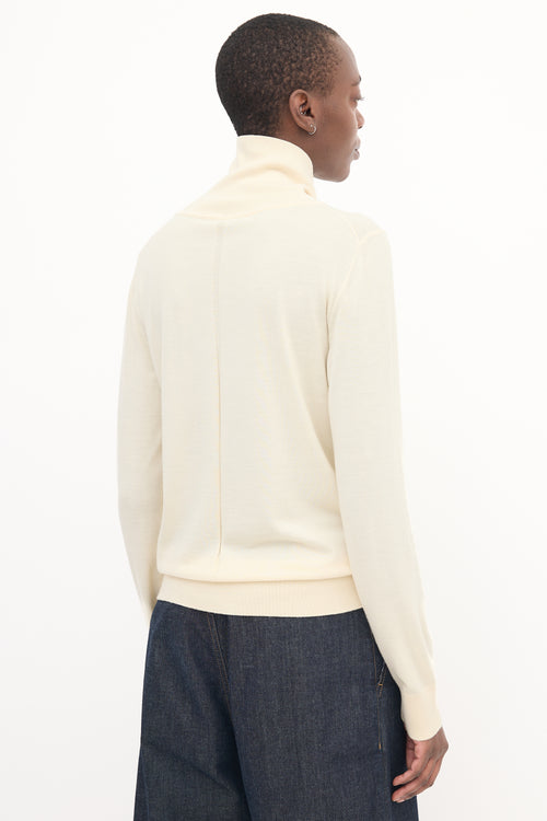 The Row Cream Merino Wool & Cashmere Caya Top