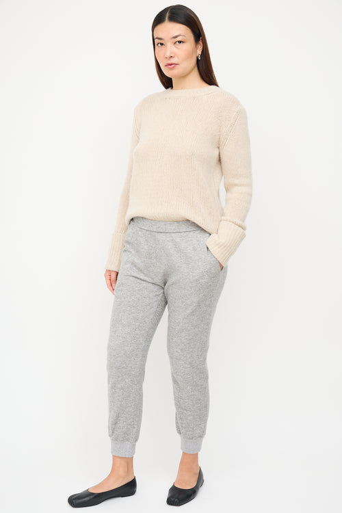 The Row Heather Grey Cashmere Lounge Pants