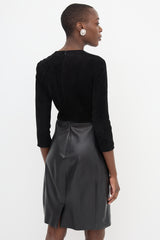 The Row Suede & Leather Three Quarter Dress