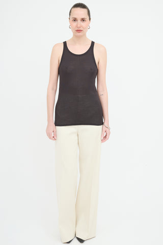 The Row Silk Ribbed Tank Top