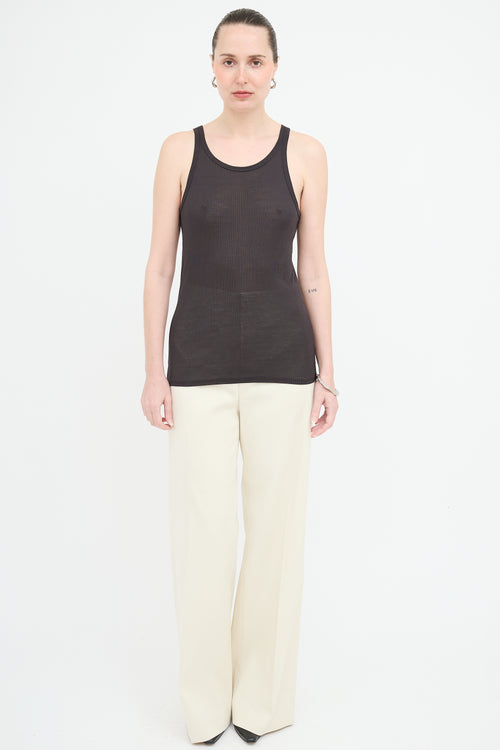 The Row Silk Ribbed Tank Top