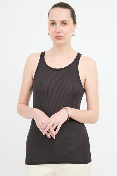 The Row Silk Ribbed Tank Top