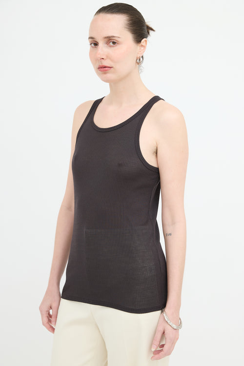 The Row Silk Ribbed Tank Top