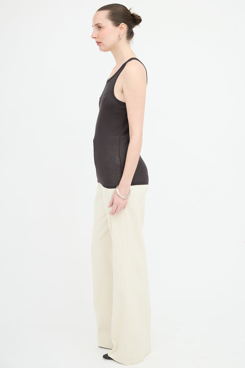 The Row Silk Ribbed Tank Top
