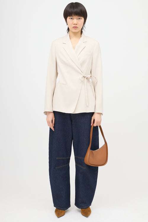 The Row Leather Half Moon Bag