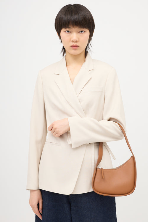 The Row Leather Half Moon Bag