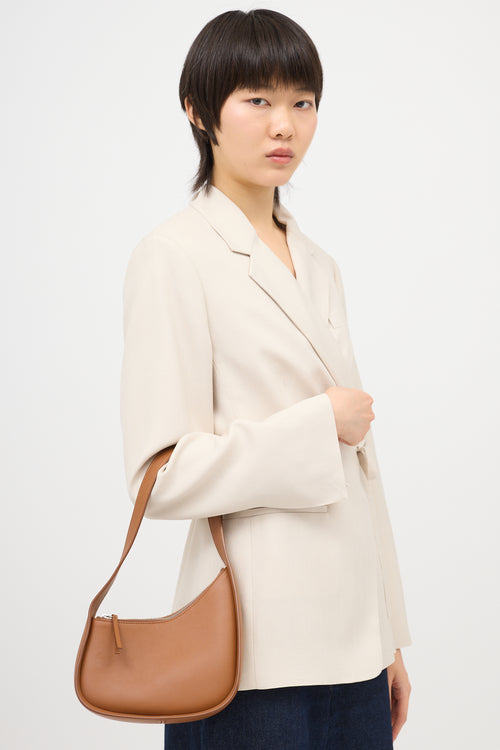 The Row Leather Half Moon Bag