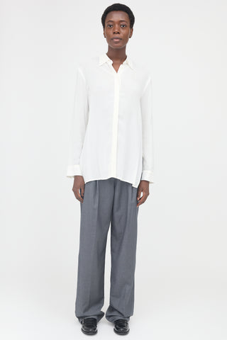 The Row Sheer Pleated Blouse