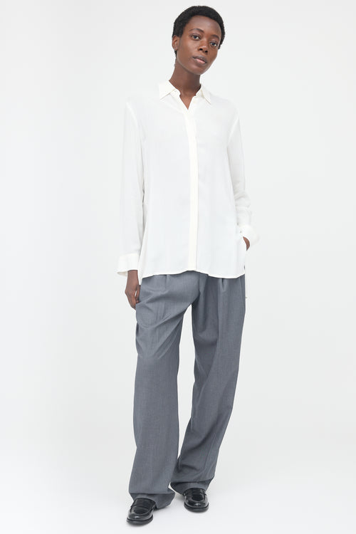 The Row Sheer Pleated Blouse