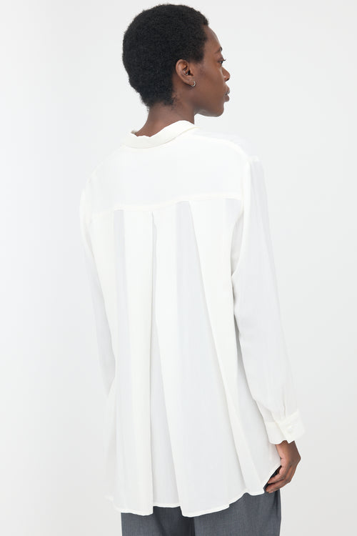 The Row Sheer Pleated Blouse