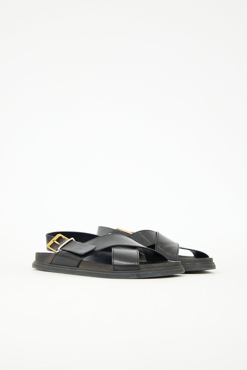 The Row Leather Buckled Sandal