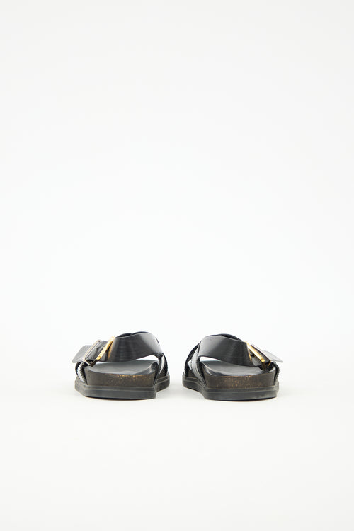 The Row Leather Buckled Sandal