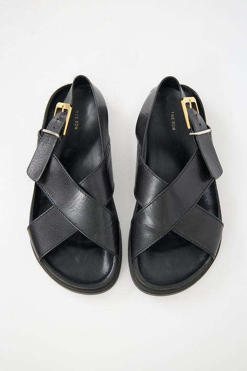 The Row Leather Buckled Sandal