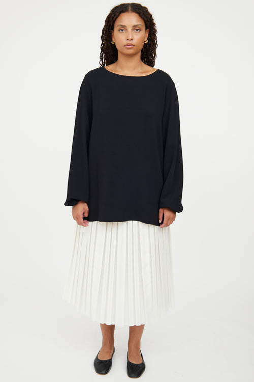 The Row Black Long Sleeve Top