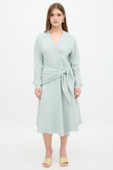 Tibi Chalky Drape Wrap Dress