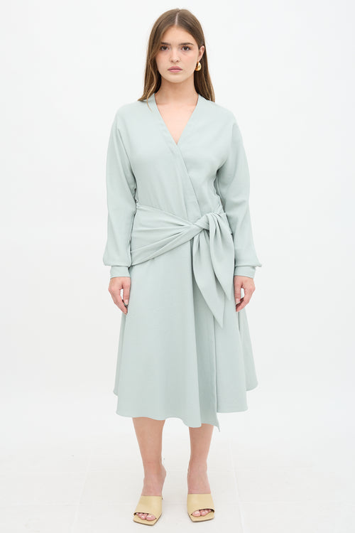 Tibi Chalky Drape Wrap Dress