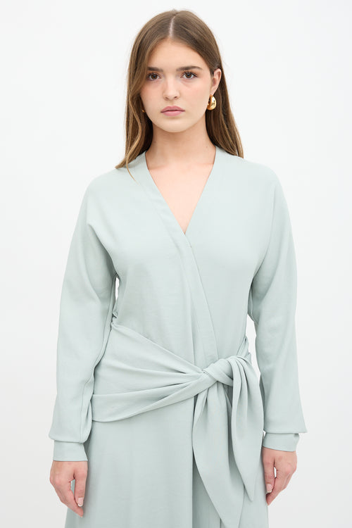Tibi Chalky Drape Wrap Dress