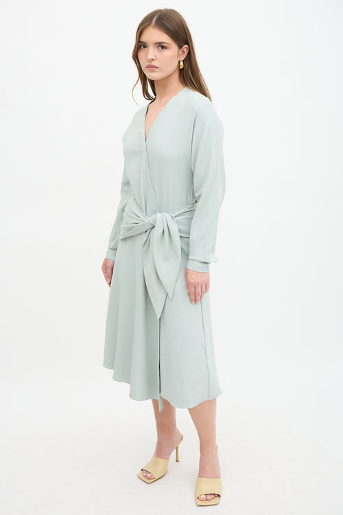 Tibi Chalky Drape Wrap Dress