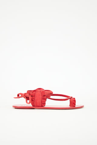 Tibi Suede Amari Lace Up Sandal
