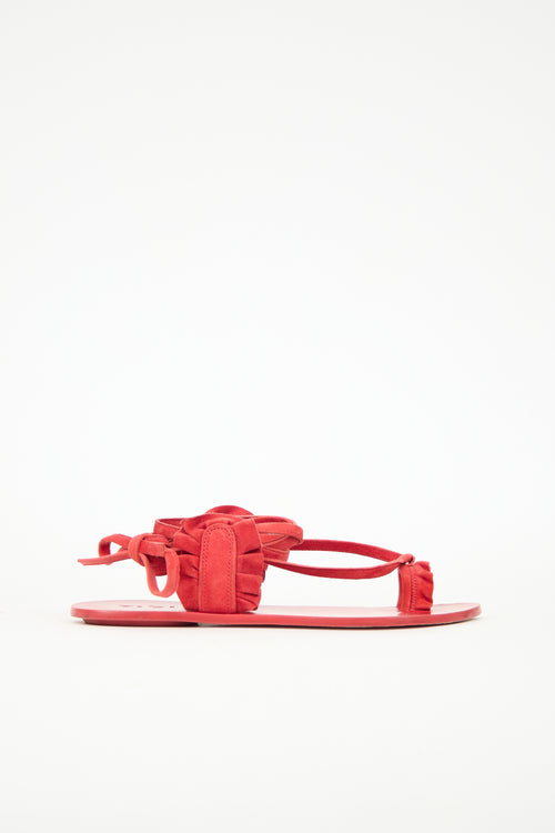 Tibi Suede Amari Lace Up Sandal