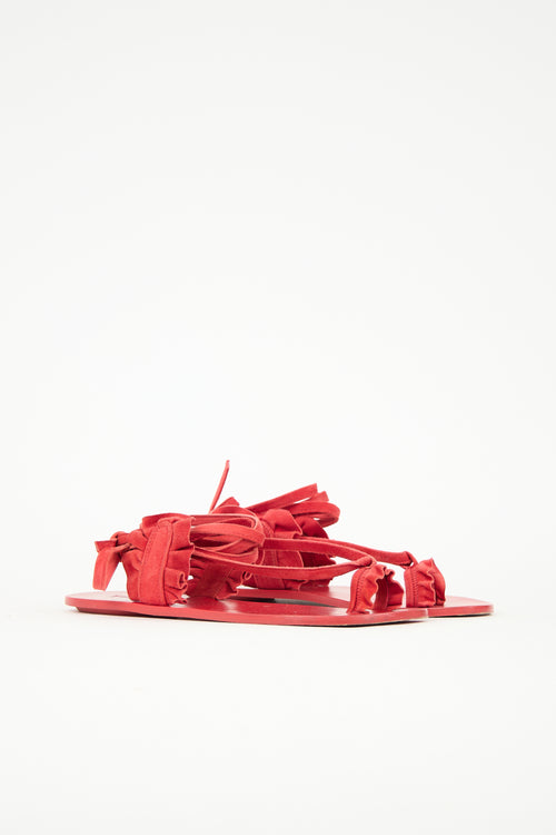 Tibi Suede Amari Lace Up Sandal