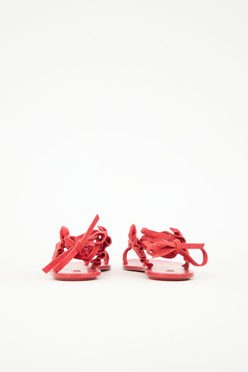 Tibi Suede Amari Lace Up Sandal