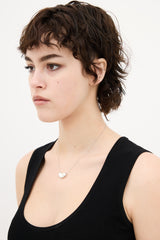 Tiffany & Co. X Elsa Peretti Sterling Silver Bean Pendant Necklace