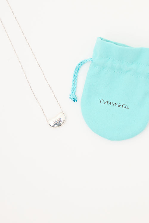 Tiffany & Co. X Elsa Peretti Sterling Silver Bean Pendant Necklace