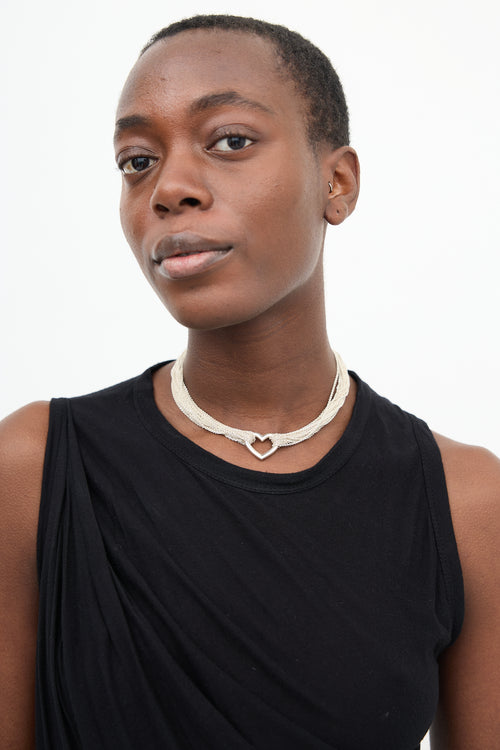 Tiffany & Co. Sterling Silver Heart Multi Chain Necklace