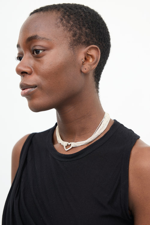 Tiffany & Co. Sterling Silver Heart Multi Chain Necklace