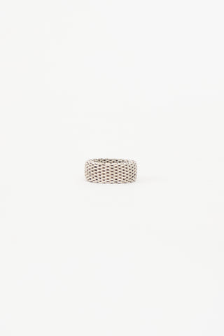 Tiffany & Co. Silver Wide Chainmail Somerset Ring