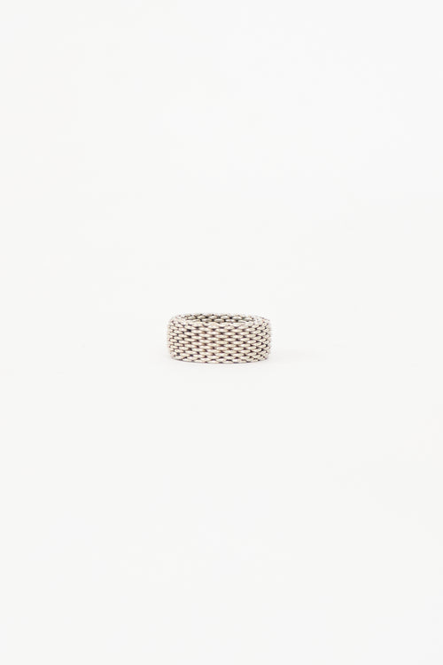 Tiffany & Co. Silver Wide Chainmail Somerset Ring
