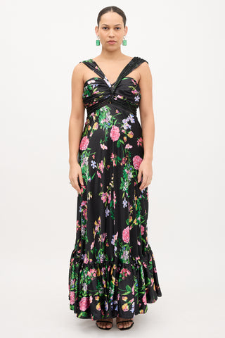 Roberto Cavalli Ruched Floral Dress