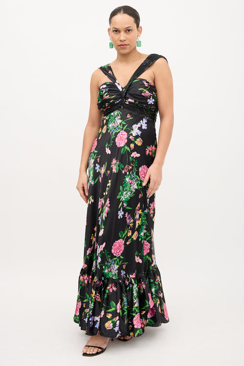 Roberto Cavalli Ruched Floral Dress
