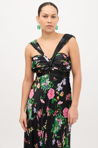 Roberto Cavalli Ruched Floral Dress
