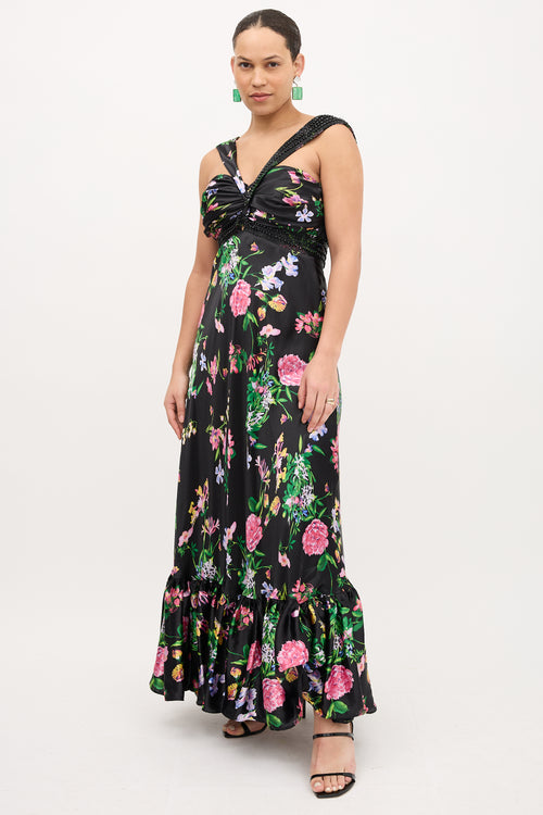 Roberto Cavalli Ruched Floral Dress