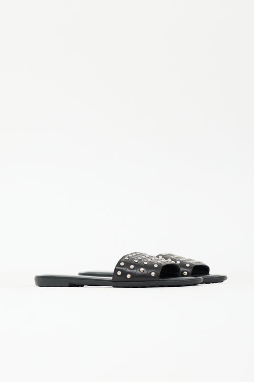 Tod's Leather Studded Slide