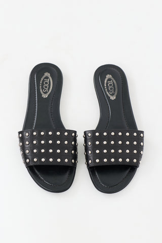 Tod's Leather Studded Slide