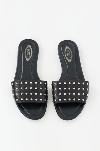 Tod's Leather Studded Slide