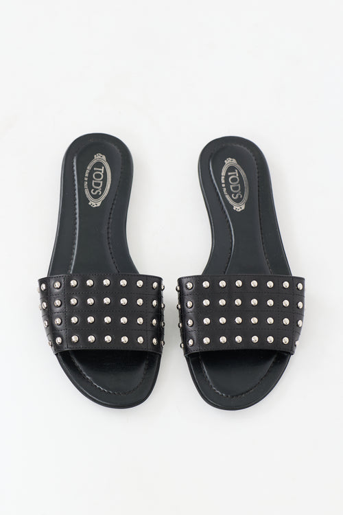 Tod's Leather Studded Slide