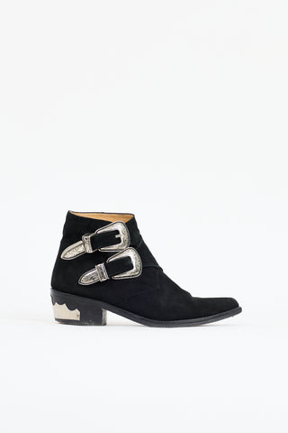 Toga Pulla Suede Buckle Ankle Boot