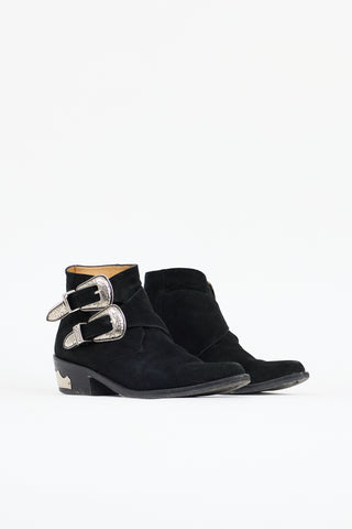 Toga Pulla Suede Buckle Ankle Boot