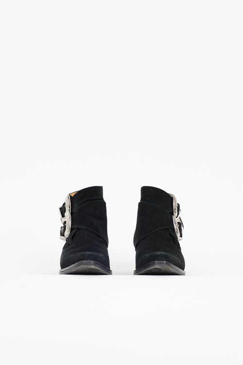 Toga Pulla Suede Buckle Ankle Boot