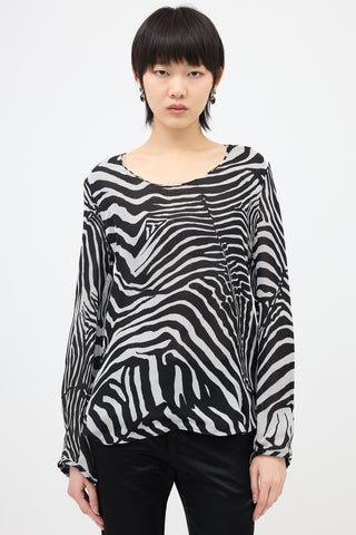 Tom Ford Silk Sheer Printed Blouse