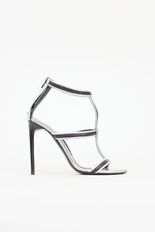 Tom Ford Leather Zipper Sandal